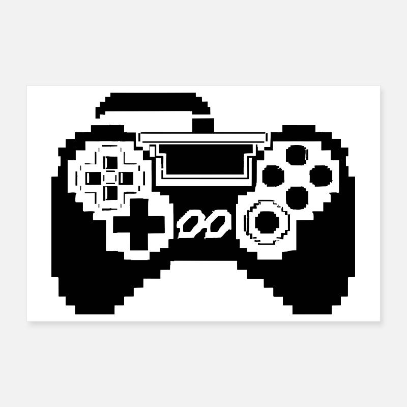 Gamepad Pixel Graphics Poster 12" x 8" (30x20 cm)