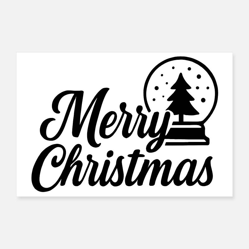 Merry Christmas Design mit Weihnachtskugel Poster 30x20 cm