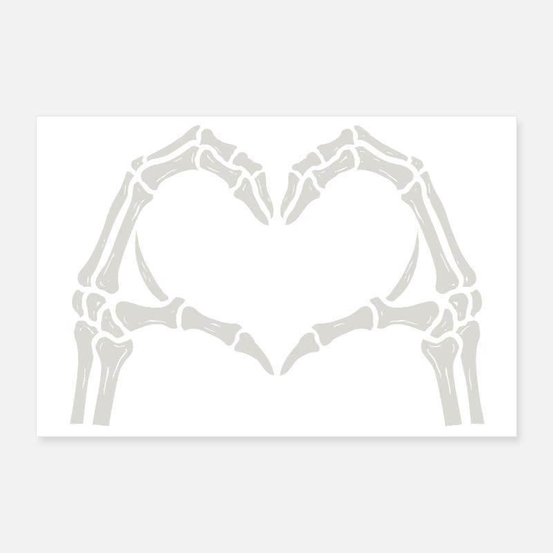 Herz Skelett Hände Poster 30x20 cm