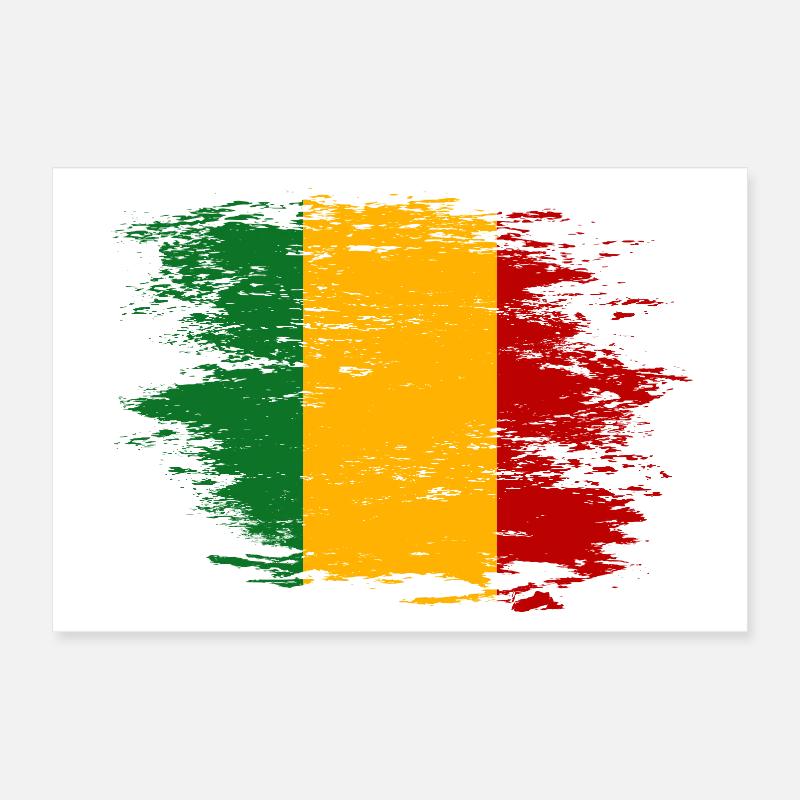 Drapeau du Mali utilisé Poster 30 x 20 cm