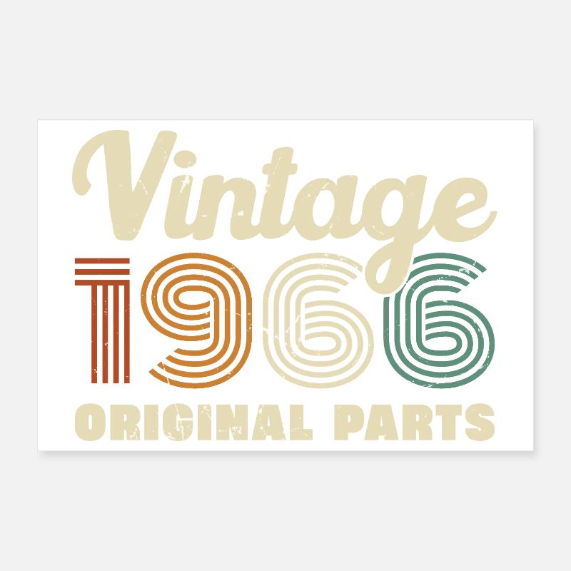 60 Ans 1966 Vintage Rétro Cadeau D'anniversaire - Poster 30 x 20 cm - blanc