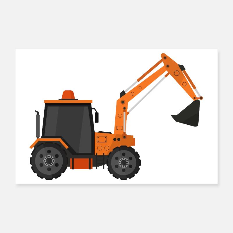 Excavatrice Poster 30 x 20 cm