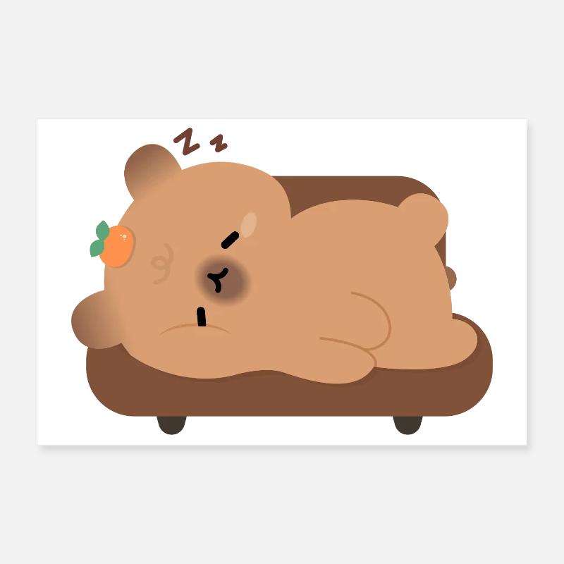 Schläfrige Müde Capybara Poster 30x20 cm