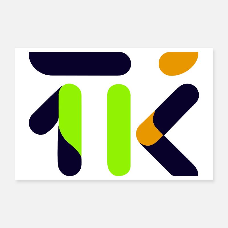 Glyphe abstrait de chaux néon Poster 30 x 20 cm