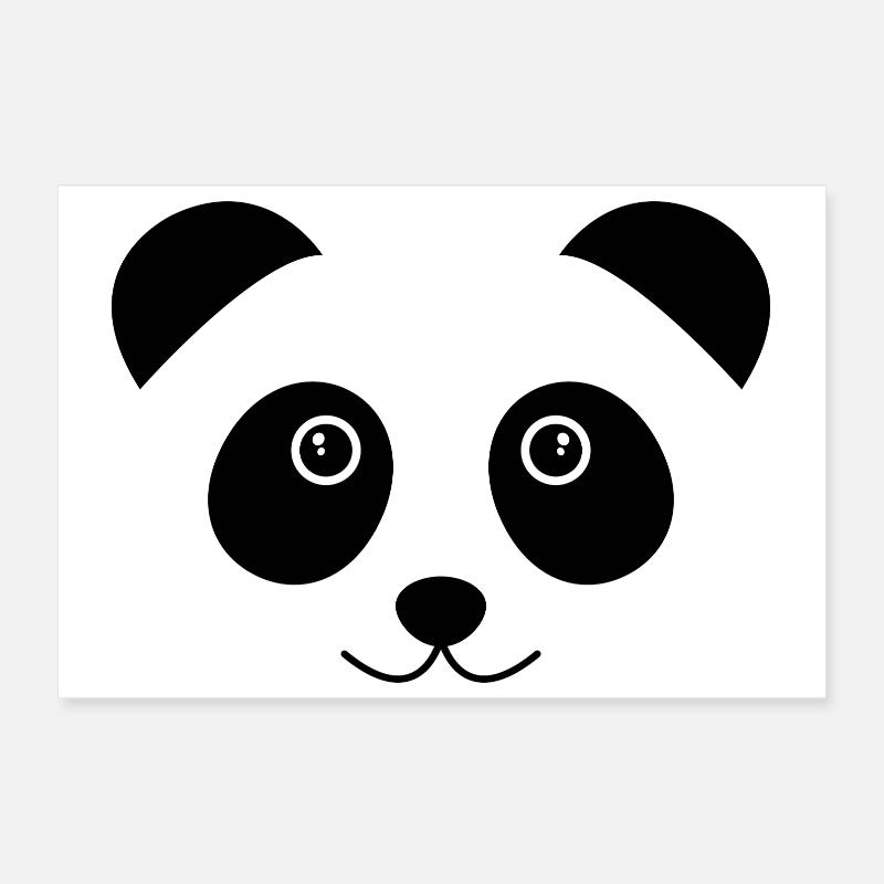 Visage de panda Poster 30 x 20 cm