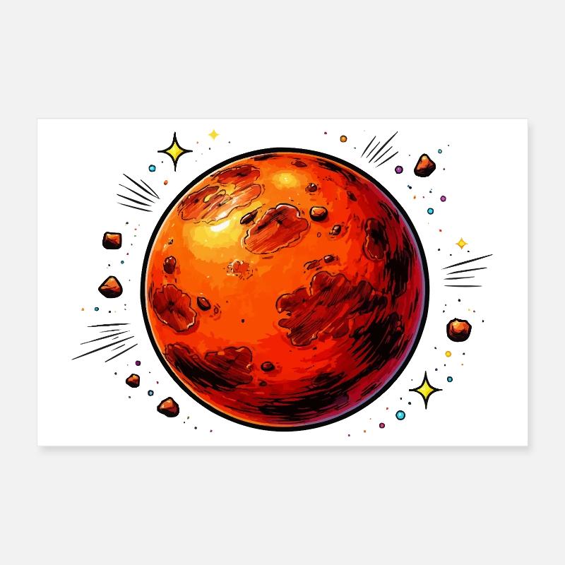 Planète rouge Mars Poster 30 x 20 cm