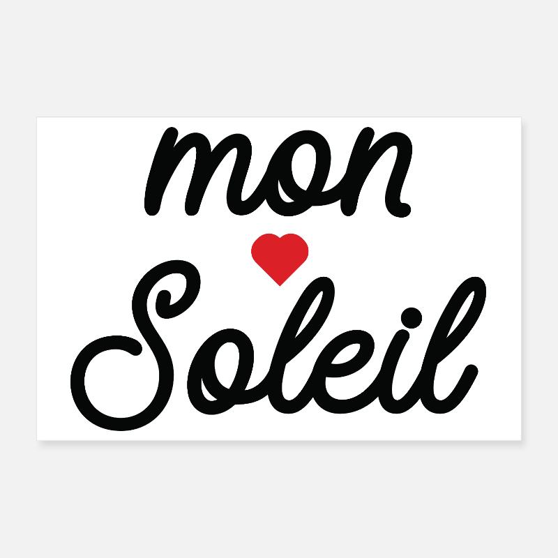 Mon Soleil cœur en Script Poster 30 x 20 cm