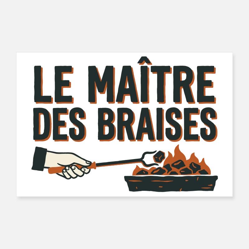 Le Maître des Braises BBQ Pitmaster Poster 30 x 20 cm