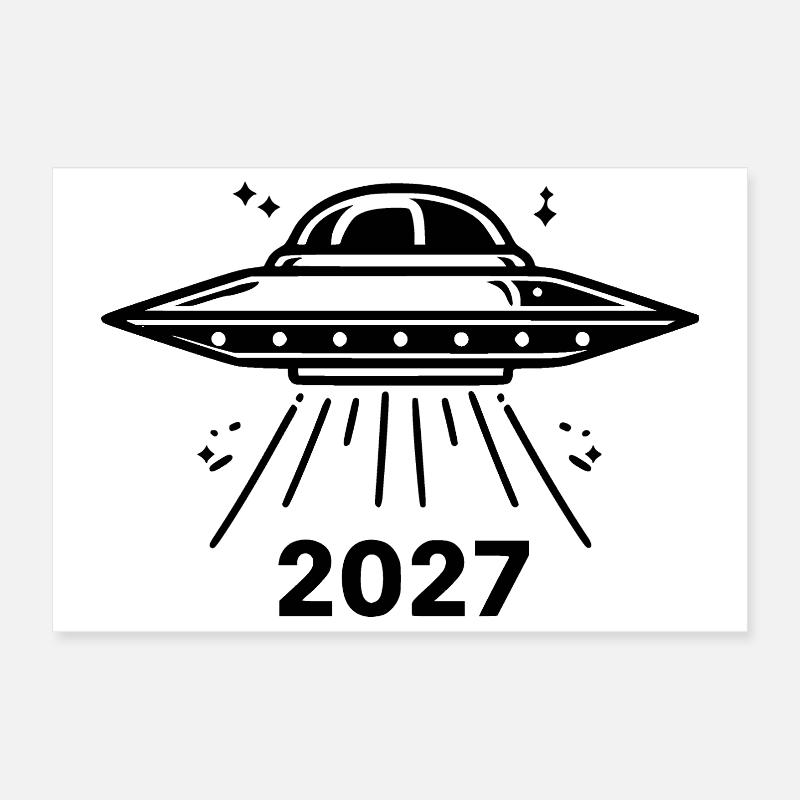 UFO black - Poster 12" x 8" (30x20 cm) - white