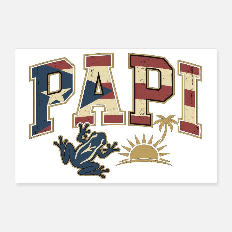 Papi Drapeau de Porto Rico Poster 30 x 20 cm