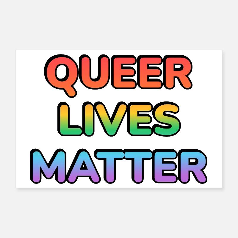 Arc-en-ciel Queer Lives Matter Poster 30 x 20 cm