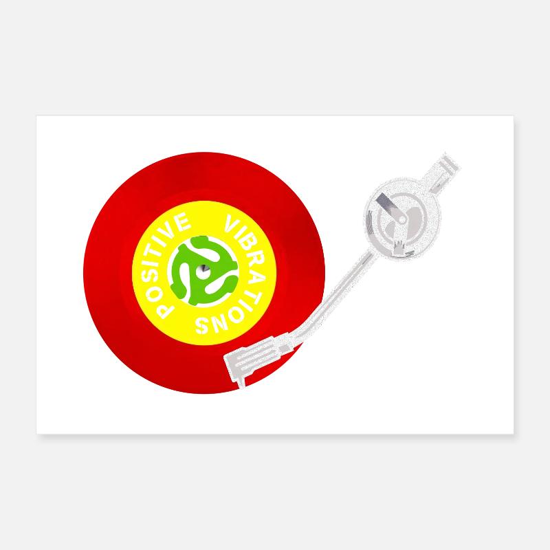 Vibrazioni Positive Rosso Oro Oro Verde Vinile Record Poster 30x20 cm