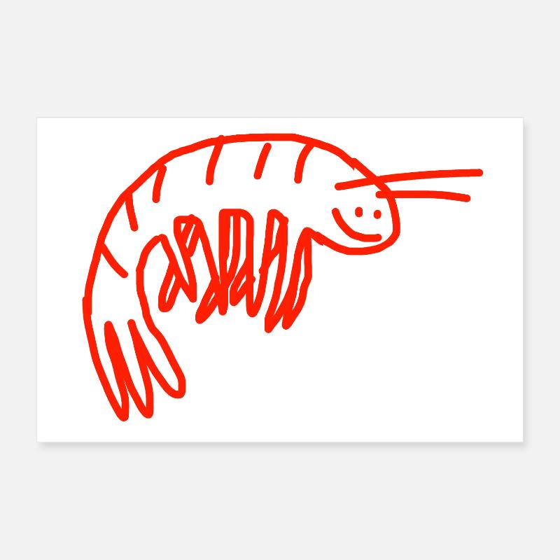 Shrimp Poster 12" x 8" (30x20 cm)