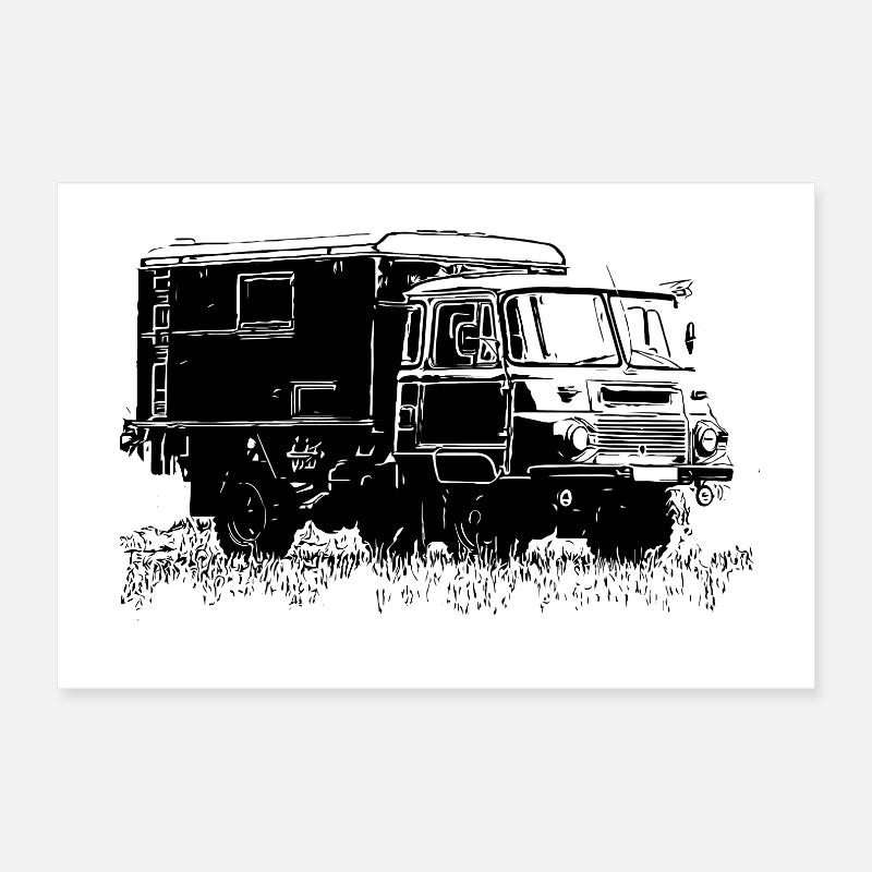 Camion fourgon Robur LO 2002 Poster 30 x 20 cm
