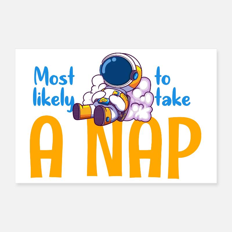 Most Likely to Take a Nap Poster 12" x 8" (30x20 cm)