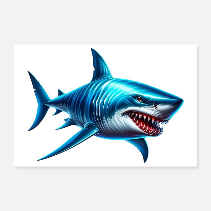 Shark Poster 12" x 8" (30x20 cm)
