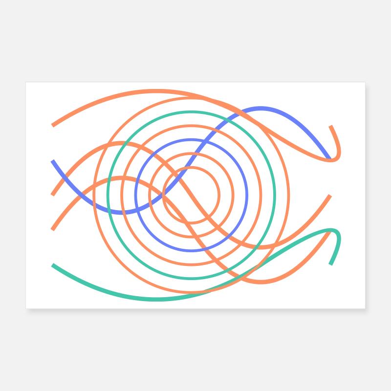 Conception abstraite des vagues Poster 30 x 20 cm