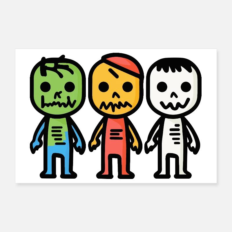 Zombies Halloween Poster 12" x 8" (30x20 cm)