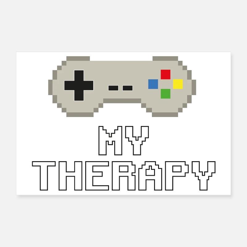 My Therapy – Pixel Power Poster 12" x 8" (30x20 cm)