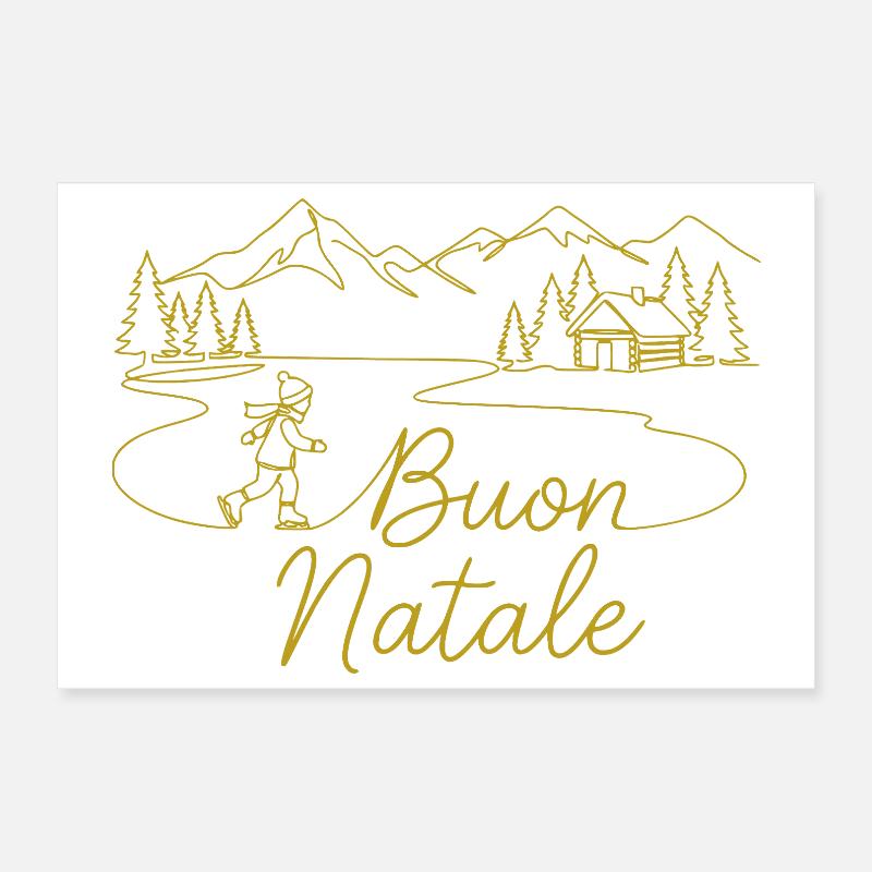 Buon Natale winter landscape wintry Poster 12" x 8" (30x20 cm)