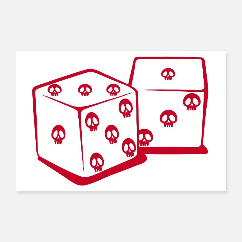 Playing with dice (red) Poster 12" x 8" (30x20 cm)