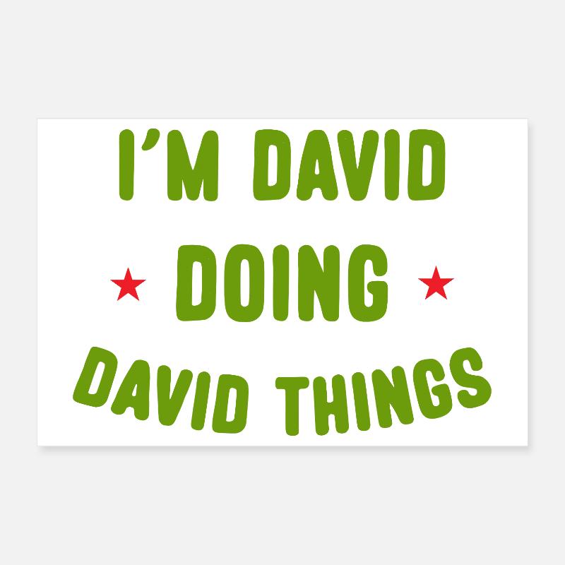 Ich bin David Doing David Things Lustige Zitate Poster 30x20 cm