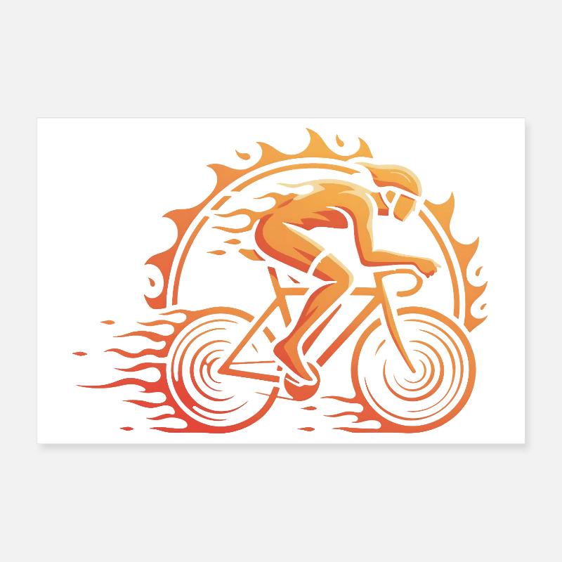 Fahrradfahrer Poster 30x20 cm
