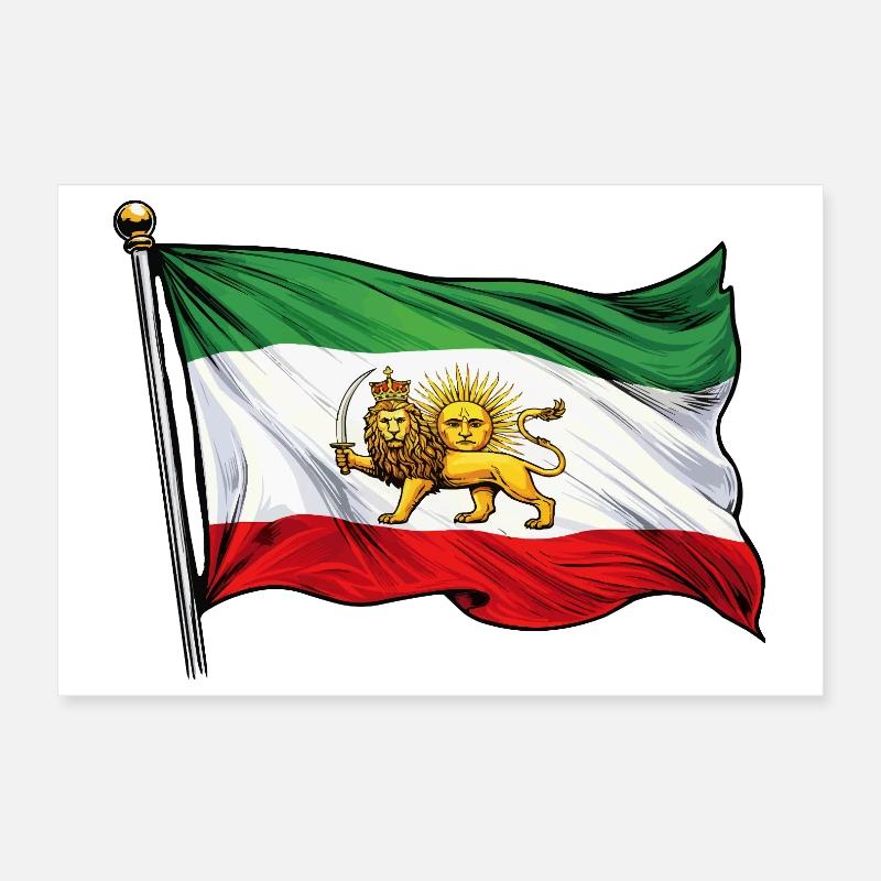 Drapeau perse Poster 30 x 20 cm