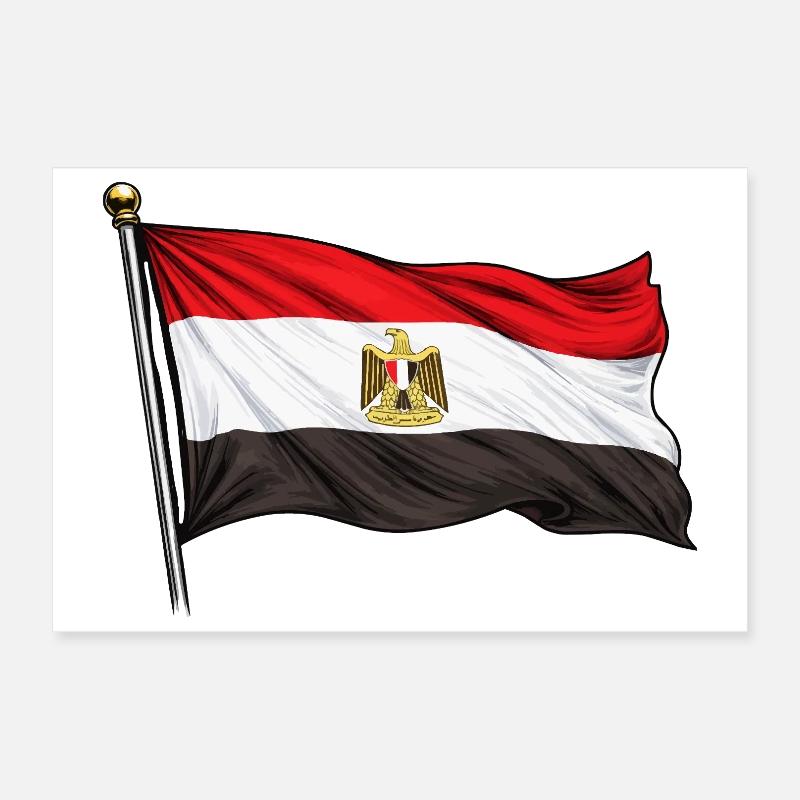 Egyptian Flag Poster 12" x 8" (30x20 cm)