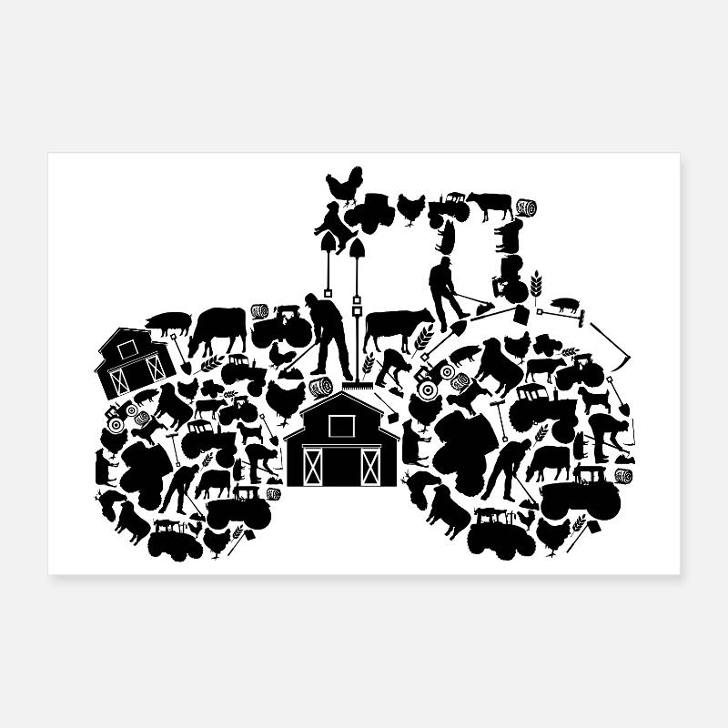 Tractor Poster 12" x 8" (30x20 cm)