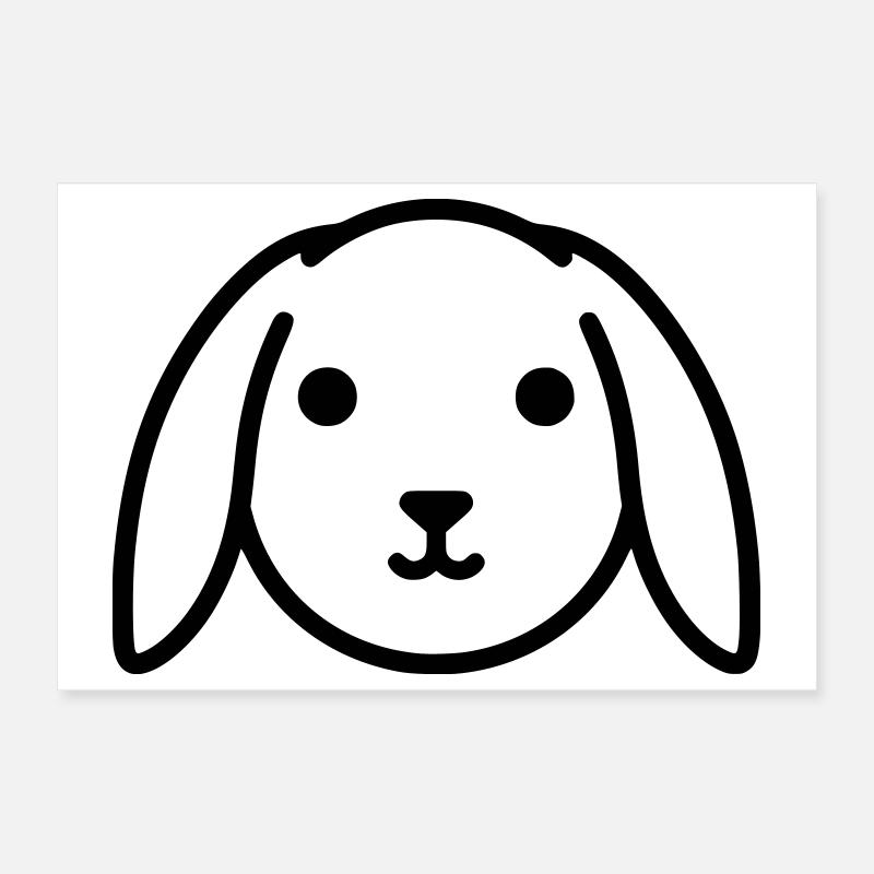 Cute floppy ear bunny rabbit head Poster 12" x 8" (30x20 cm)