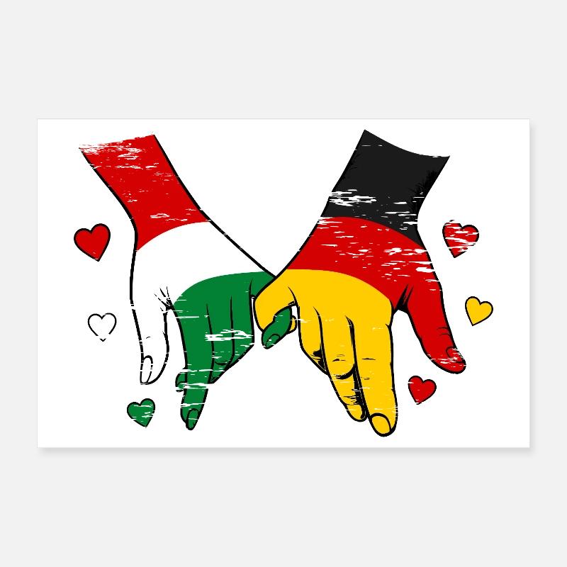 Drapeaux hongrois-allemands utilisés Poster 30 x 20 cm