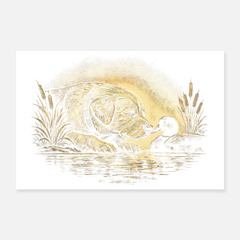 Canard Chien de chasse Canard Poster 30 x 20 cm