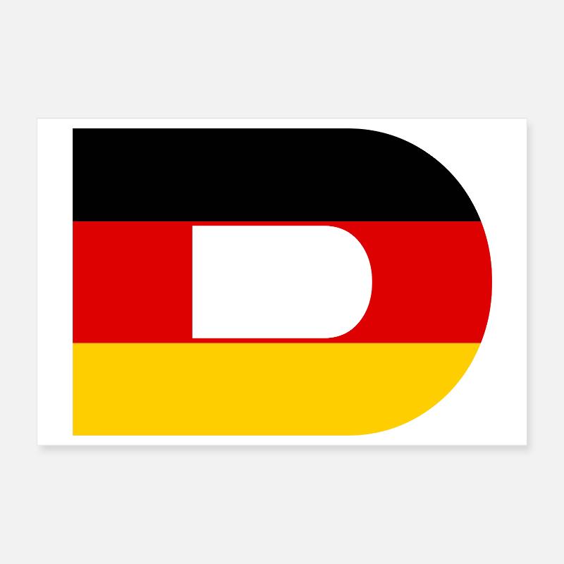 D- Deutschland Flagge Stil Poster 30x20 cm