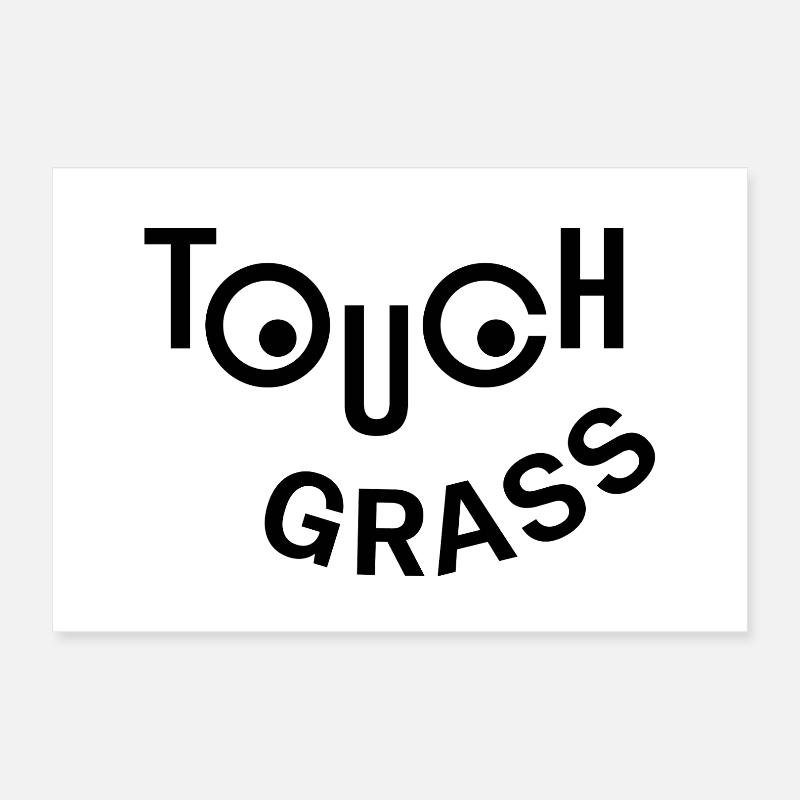 Touchez l’herbe, visage heureux Poster 30 x 20 cm