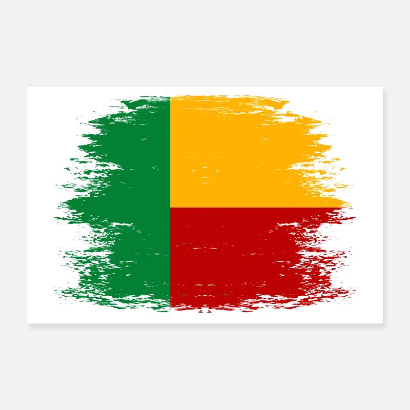 Benin_Flagge_used Poster 30 x 20 cm