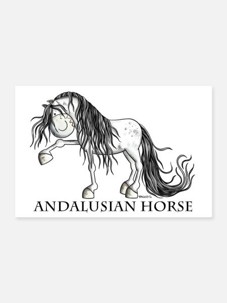 Süßer Andalusier - Poster 30x20 cm - Weiß - Vorne
