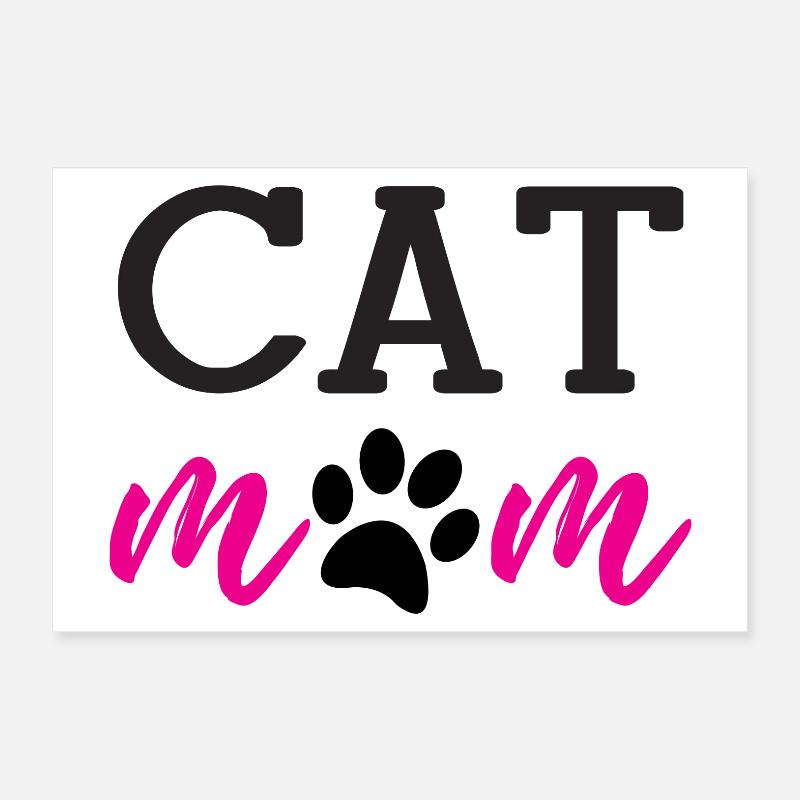 Maman de chat Poster 30 x 20 cm