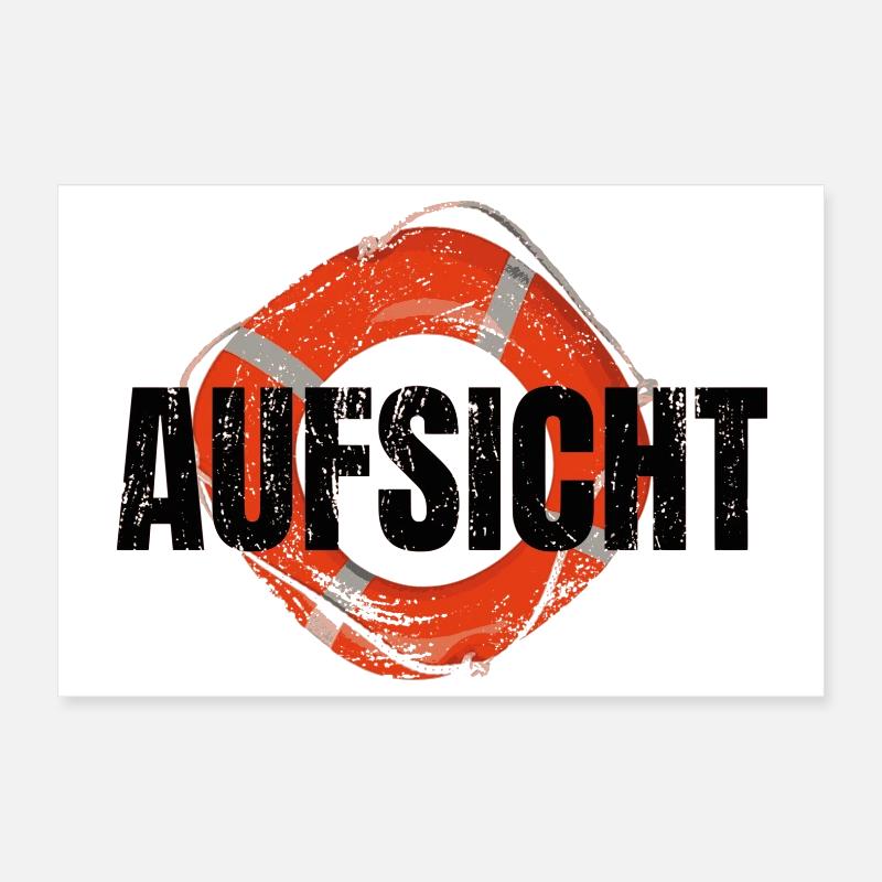 Aufsicht! Rettungsschwimmer Poster 30x20 cm