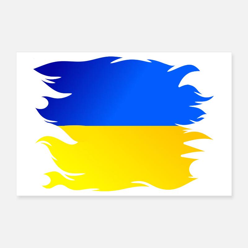 Drapeau de l’Ukraine Drapeau Poster 30 x 20 cm