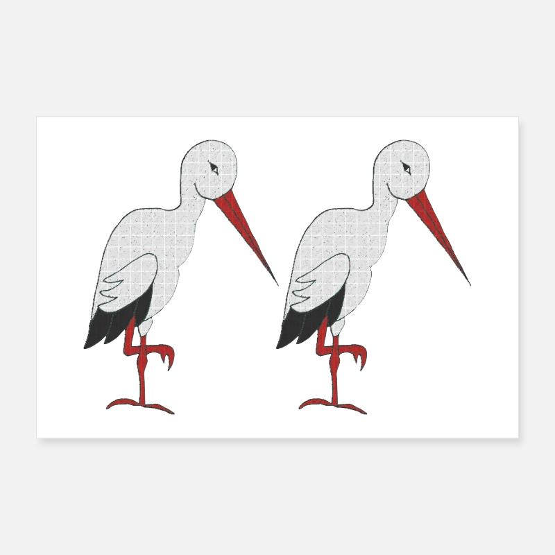 cigogne 2 fois Poster 30 x 20 cm