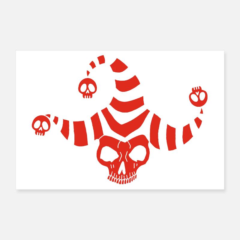 Roter Goblin-Schädel Poster 30x20 cm