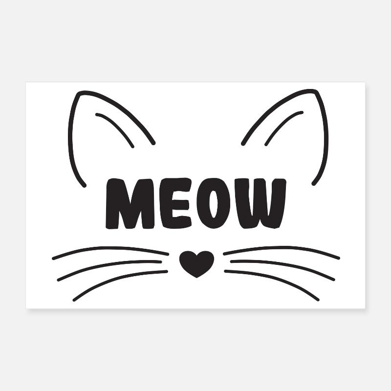 Miau Katzengesicht Poster 30x20 cm