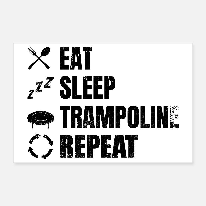Manger Sommeil Trampoline Répéter Poster 30 x 20 cm