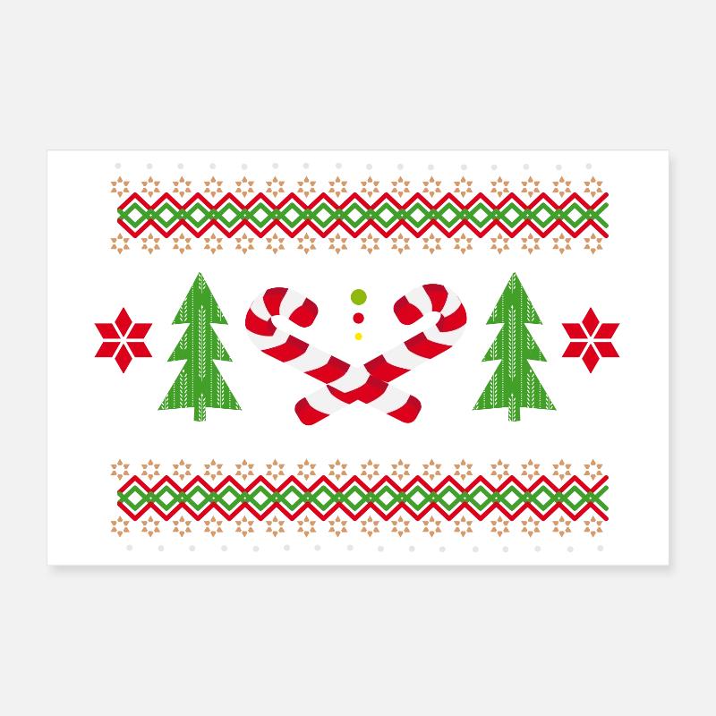 Modèles de canne à sucre pour Noël Poster 30 x 20 cm