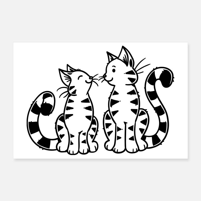 Chaton de dessin animé Poster 30 x 20 cm