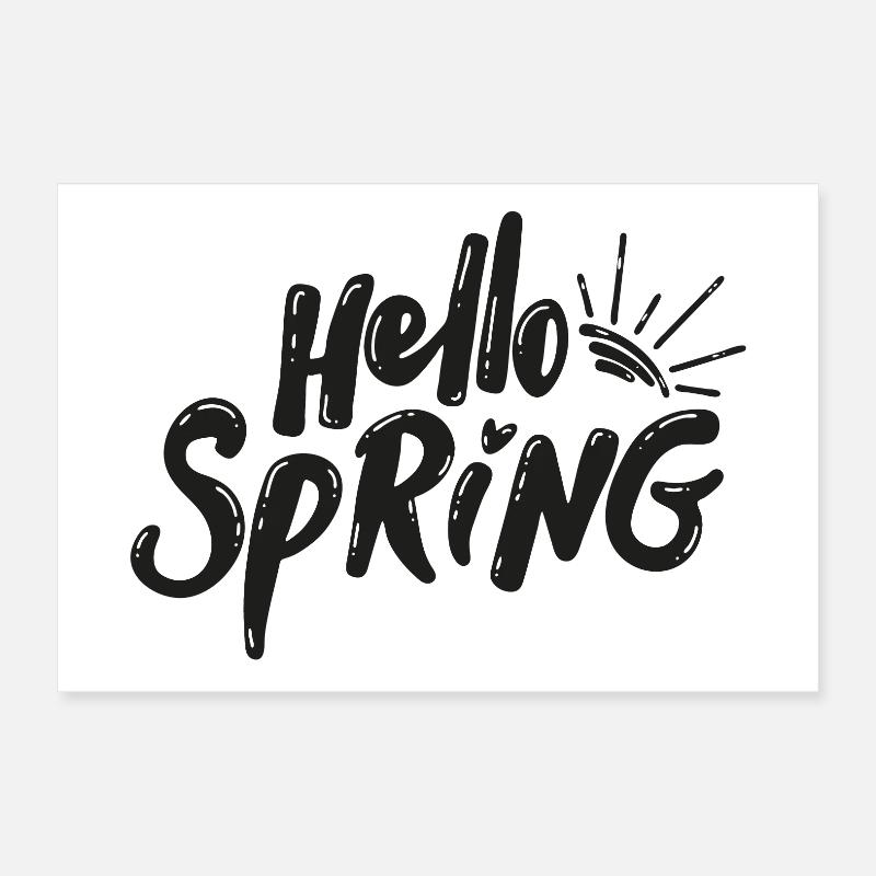 Bonjour printemps saison Bloom lettrage Poster 30 x 20 cm