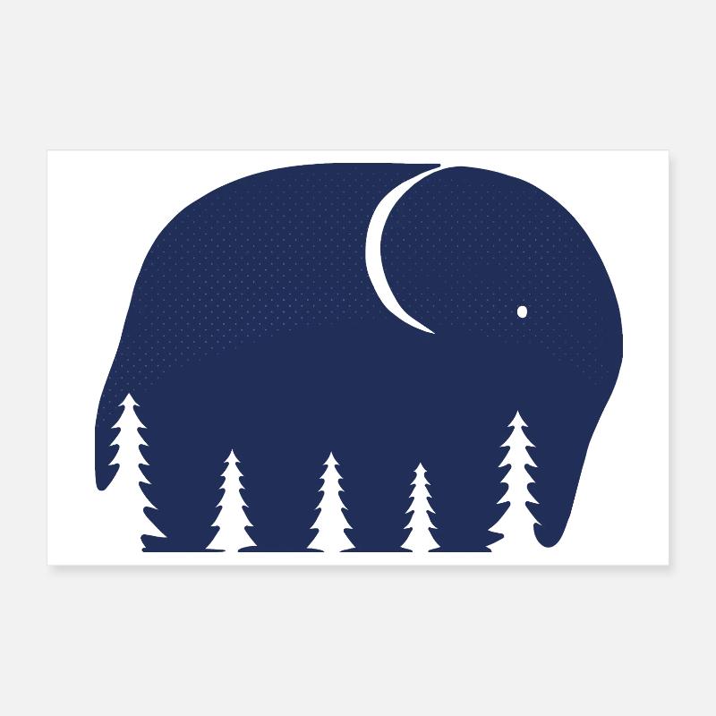 Ein Elefant oder ein Wald in dieser Fun Optical Illusi Poster 30x20 cm