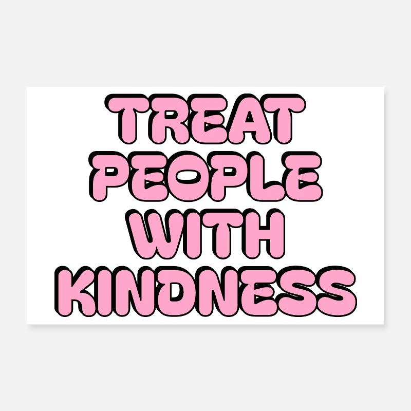 Be Kind Zitat - Behandle Menschen mit Freundlichkeit - rosa Poster 30x20 cm