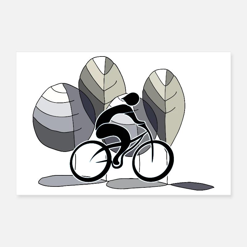 Cyclist Poster 12" x 8" (30x20 cm)